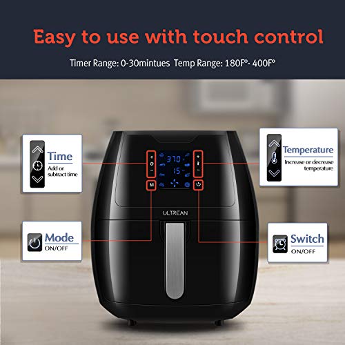 Ultrean 5.8 Quart Air Fryer, Electric Hot Air Fryers Oilless Cooker