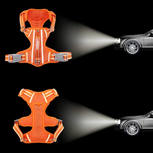 BARKBAY No Pull Dog Harness Large Step in Reflective Dog Harness with