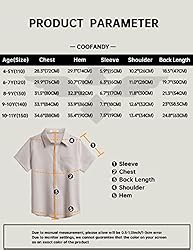 COOFANDY Boy's Linen Short Sleeve Shirt Classic