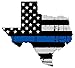 Texas tattered thin blue line us flag honoring our men & women of law enforcement car symbol sticker decal die cut vinyl window computer - Made and Shipped in USA