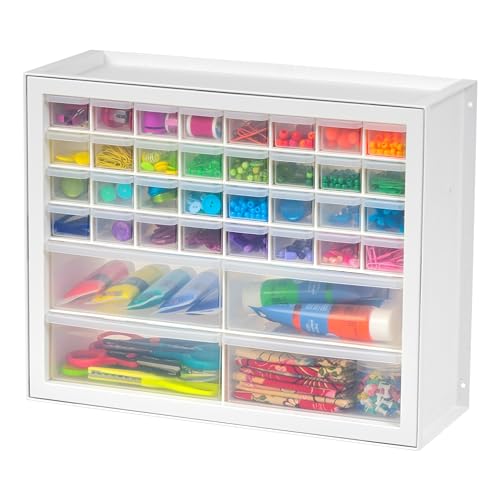 IRIS USA 36-Drawer Storage Cabinet, Bead Craft Supplies, Made in USA, White