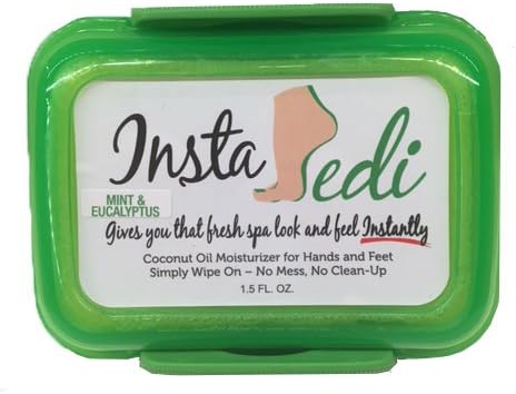 Insta Pedi Coconut Oil Moisturizer For Hands And Feet "MINT &amp; EUCALYPTUS" (Spa look, No mess, No Clean-up)