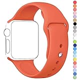 Apple Watch Band, HuanlongTM Soft Silicone Sport Style Replacement Iwatch Strap for Apple Wrist Watch (Orange 38mm S/m)
