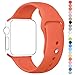 Apple Watch Band, HuanlongTM Soft Silicone Sport Style Replacement Iwatch Strap for Apple Wrist Watch (Orange 38mm S/m)