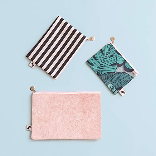 Yoobi Zipper Pouch 3-Pack | Hold Pens, Pencils, Coins, Makeup | Tropical Design | Travel, School, Office Use - Thumbnail 6