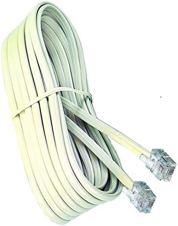 Tgom Telephone Extension Cord Phone Cable (Line Wire Modular Connectors on Each End) New (white, 25FT)