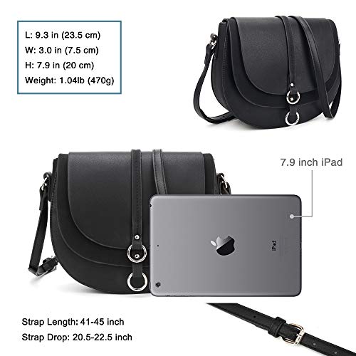 Shoulder Bag For Women Solid Color Stitching Female Crossbody Bag simple circular ladies bag Women Handbag (Black)