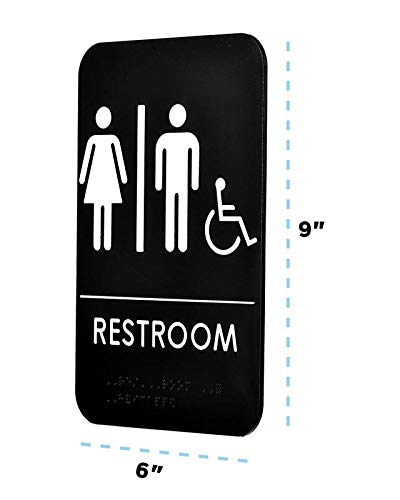 image for Alpine Industries Unisex Handicap Braille Restroom Sign - ADA Approved