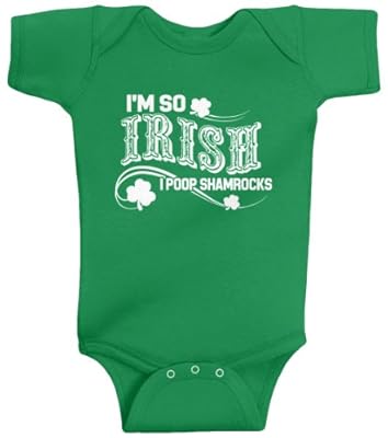 'I'm So Irish I Poop Shamrocks' Funny Baby Onesie for St. Patrick's Day