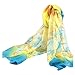 Bestpriceam Women Lady Chiffon Butterfly Print Neck Shawl Scarf Scarves Wrap Stole (Blue New)
