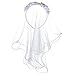 Valdler 2-Tier First Communion Veil with Attached Flower Headband for Girls White