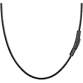PROSTEEL Waterproof Leather Necklace Cord for Men, 2MM/3MM, 16”-30”, with Stainless Steel Clasp, DIY Chain for Pendant, Come with Box