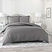 Nestl Dark Grey California King Duvet Cover Sets - Soft Double Brushed Cal King Duvet Cover, 3 Piece, with Button Closure, 1 Duvet Cover 104x98 inches and 2 Pillow Shams