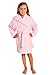 Kids Hooded Terry Turkish Robe Bathrobe 100% Cotton Pink, Small/Medium, Age: 3-6