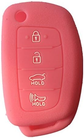 New Pink 4 buttons FLIP FOLDING remote samrt key Case Cover Key Holder for 2013-2014 HYUNDAI SANTA FE (IX45)