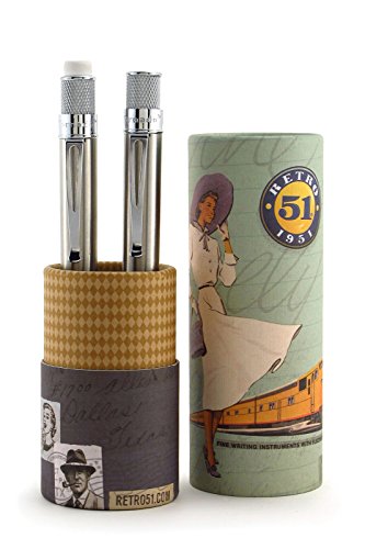Retro 51 Tornado Rollerball and Mechanical Pencil Set, Stainless (VRS-1315)