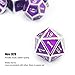 Haxtec Metal DND Dice Purple Silver with PU Leather Dice Bag D&D Dice Set for RPG Compatible with Dungeons and Dragons Gifts TTRPGs-Silver Royal Purple