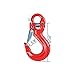 Anzio Half-Link Clevis Safety Latch Swivel Winch Hook Compatible with 4X4 Wrangler Off-Road WLL 17,000 lbs (17,000 lbs, Red)