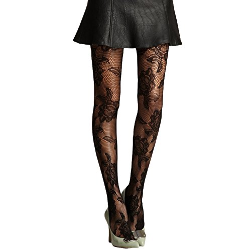 Anself Women Tights Stockings Seamless Floral Fishnet Pantyhose Tights