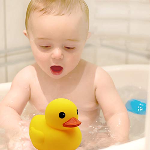 Happy Trees Duck Bath Toy Large Bath Duck Squeak Rubber Duck Baby Shower, 7 Inches