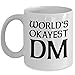Funny Dungeons and Dragons Mug - Okayest DM Coffee & Teacup - 11oz Ceramic Cup - Great Unique Gift Idea for Fathers, Mother, Siblings, Friends, Him or Her