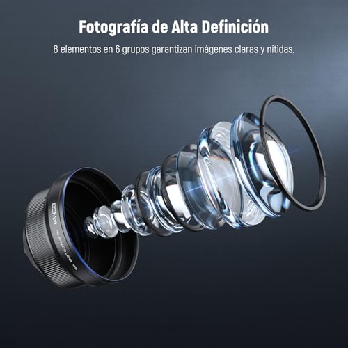 NEEWER HD 85mm Telefoto Lente Telefóno Solo para 17mm Rosca Placa Posterior,Aumento 2.5X Compatible con SmallRig Phone Cage Carasca para iPhone Samsung con Adaptador 17mm Lente y Parasol,LS-59