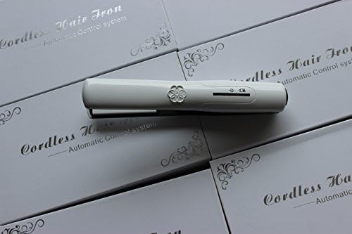 Portable Ceramic 2 in 1 Hair Straightener with Curler Wireless Rechargeable Mini USB Battery Recharge Cordless Flat Iron Good for Travel Use (1842923mm, WHITE)