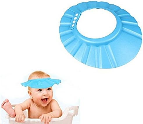 LANYUER Baby Shower Cap, Baby Hat Toddler, Kids Shampoo Bath Shower Cap, Adjustable Baby Kids Shower Protector Cap, Shampoo Shower Bathing Protection Soft Cap Hat (BLUE)