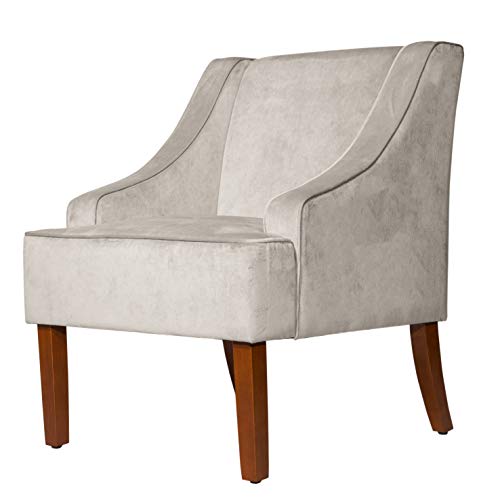 HomePop Swoop Arm Accent Chair, Velvet Grey Pricepulse
