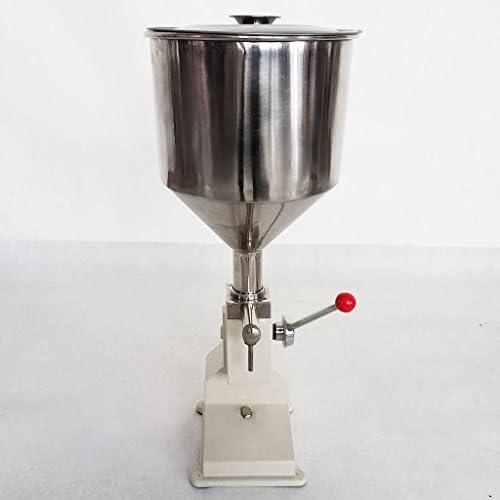 LiquorManual Liquid Filling Machine for Cream Shampoo Cosmetic Liquid Food Paste Filler Stainless Steel 0-50ml 10L 110V
