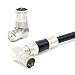 Maxmoral 5-Pack Right Angle F Type Quick Plug RF Coax Coaxial Cable Connector - Threaded F-pin Female to Quick F-pin Male Adapter primary