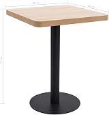 vidaXL Bistro Table Durable Steel Base MDF Top Wood Grain 60x60x75 cm view 6
