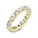 NYC Sterling 3mm Round Sterling Silver 925 Cubic Zirconia Cz Eternity Engagement Wedding Band Ring
