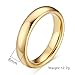 MEALGUET 6mm/4mm Gold Plated Tungsten Carbide Domed High Polished Plain Simple Wedding Ring Band for Men&Women,Size 11