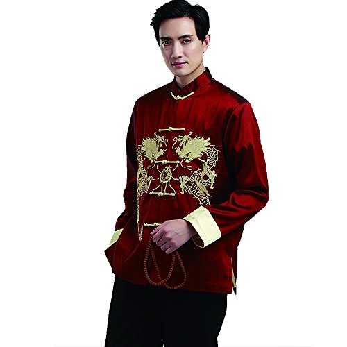 FangNer Men's Chinese Traditional Linen Button Kung Fu Jacket Tang Suit
