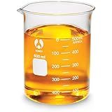 American Educational Clear Borosilicate Glass Bomex Griffin Beaker, 600 milliliter Capacity