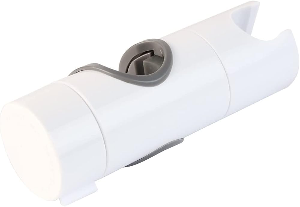 Hairstore White Matte Adjustable Shower Head Holder 20-25mm Rail Bracket 360°