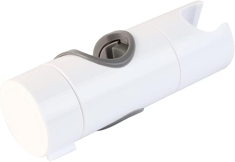 Hairstore White Matte Adjustable Shower Head Holder 20-25mm Rail Bracket 360°