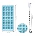Ice Cube Trays with Lid, with 2 Stainless Steel Mixing Spoon, for 36 Square Cubes Flexible Easy Release Freezer Molds Blue By GESCHOK
