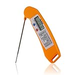 Palermo Instant Read Digital Cooking Thermometer with Collapsible Internal Probe - Orange