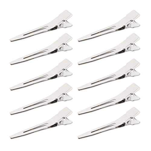 50 Pcs Alligator Curl Clips, Bantoye 1.8 Inch Single Prong Clips Hair Accessories for Hair Styling, Hair Coloring, Silver