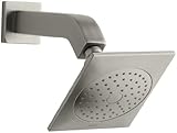 KOHLER K-14681-BN Loure 2.5 gpm Single-Function Showerhead with Katalyst Spray, Showerarm, and Flange, Vibrant Brushed Nickel