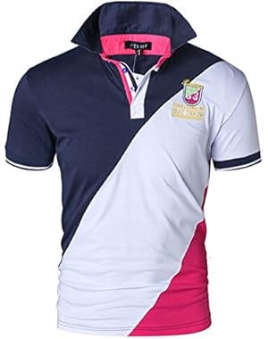 Men's Summer Short Polo Shirt with Three Colors Combined