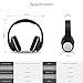 Bluetooth Headset Wireless Foldable Hi-fi Stereo Over-ear Headphone Sports Earbuds Earphone with Microphone Adjustable Headband for Smart Phones Tablets ï¼ˆBlackï¼‰