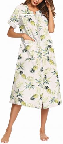 Duster Plus Size House Dresses With Pockets Ekouaer Womens Snap