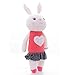 Me Too Tiramitu Stuffed Bunny Dolls Rabbit Toys Easter Gifts Decorations Heart Dress12 inches (Red)