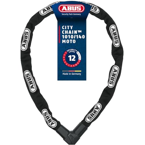 ABUS Kettenschloss CityChain 1010 – Fahrradschloss aus gehärtetem Stahl Sicherheitslevel 12 – 140 cm – Schwarz