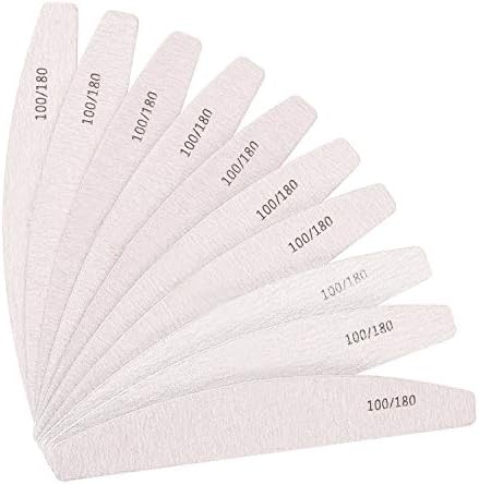 Nail Files Professional Grit Double Sided Washable 10pcs Nail Art Tools (100/180)