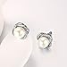 Fulemay 18K Gold Plated Stud Earrings, Clear Zirconia Twist