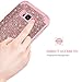 LONTECT Compatible Galaxy S8 Case Luxury Glitter Sparkle Bling Heavy Duty Hybrid Sturdy High Impact Shockproof Protective Cover Case for Samsung Galaxy S8, Shiny Rose Gold